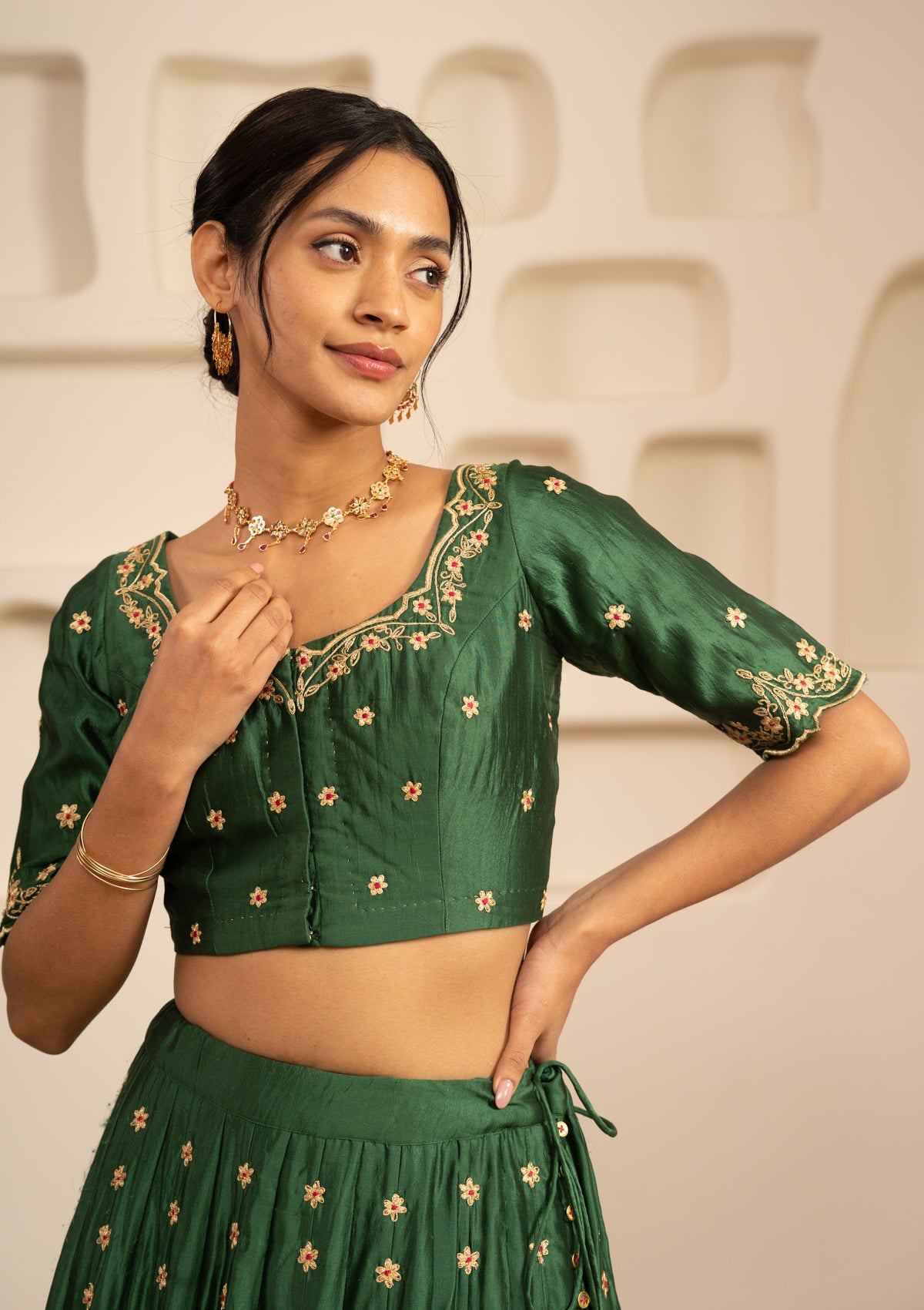 Mehendi Silk Blouse