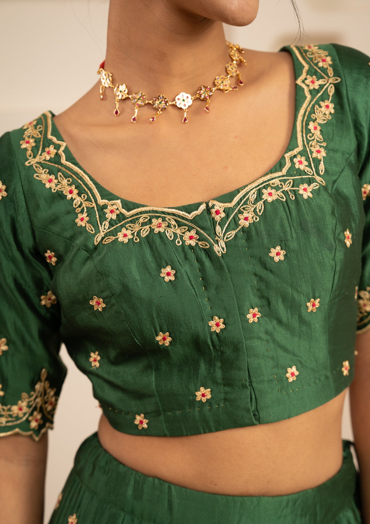 Mehendi Silk Blouse