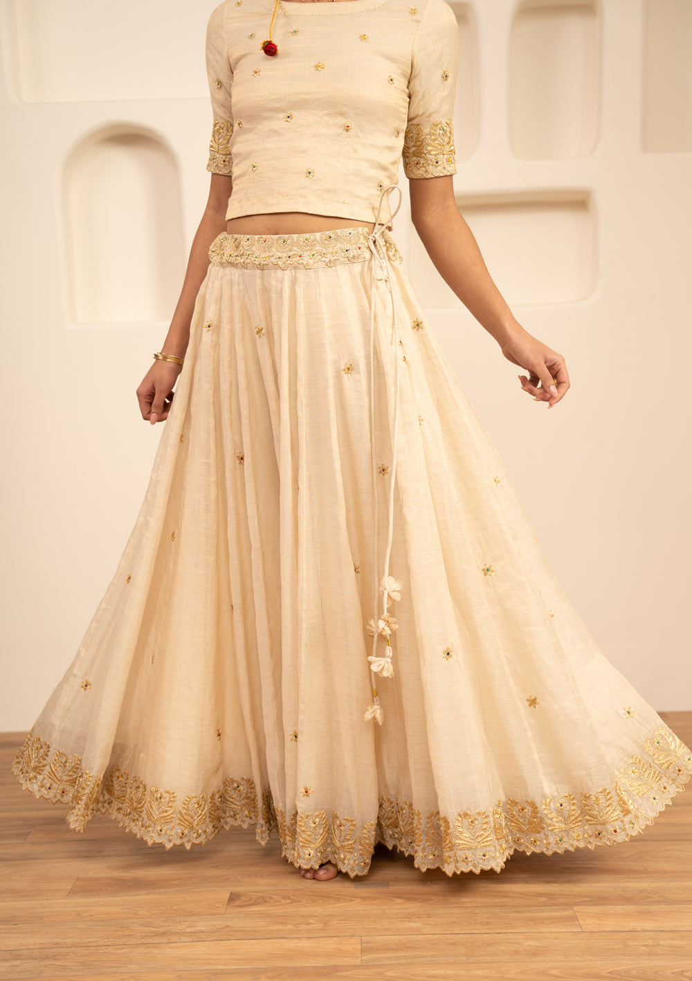 Shayari Tissue Chanderi Skirt & Blouse Set