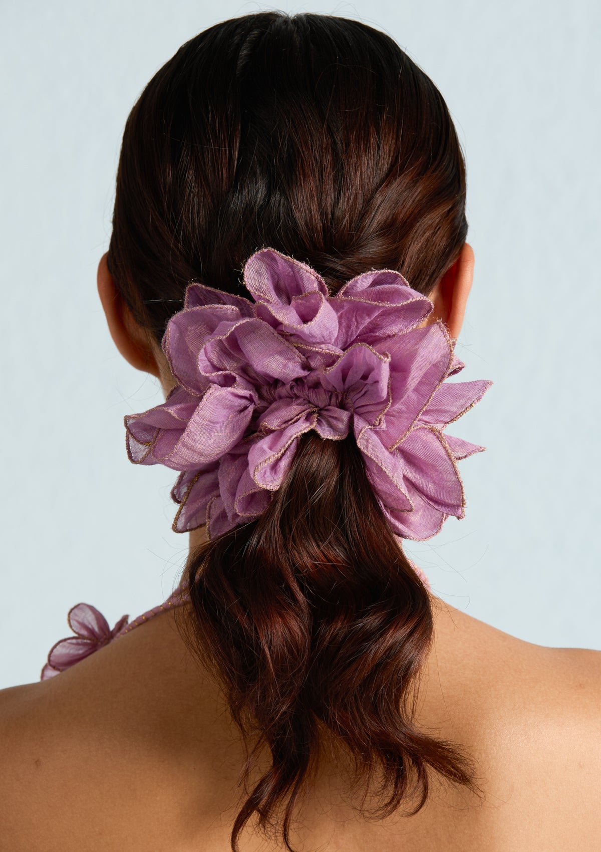 Wine Floral Scrunchie Rubber Band