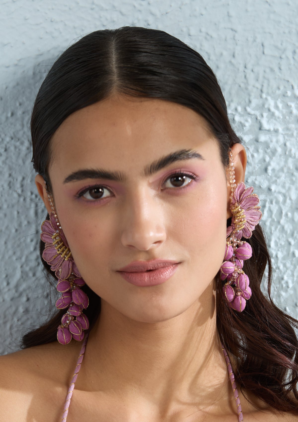 Wine Floral Earrings