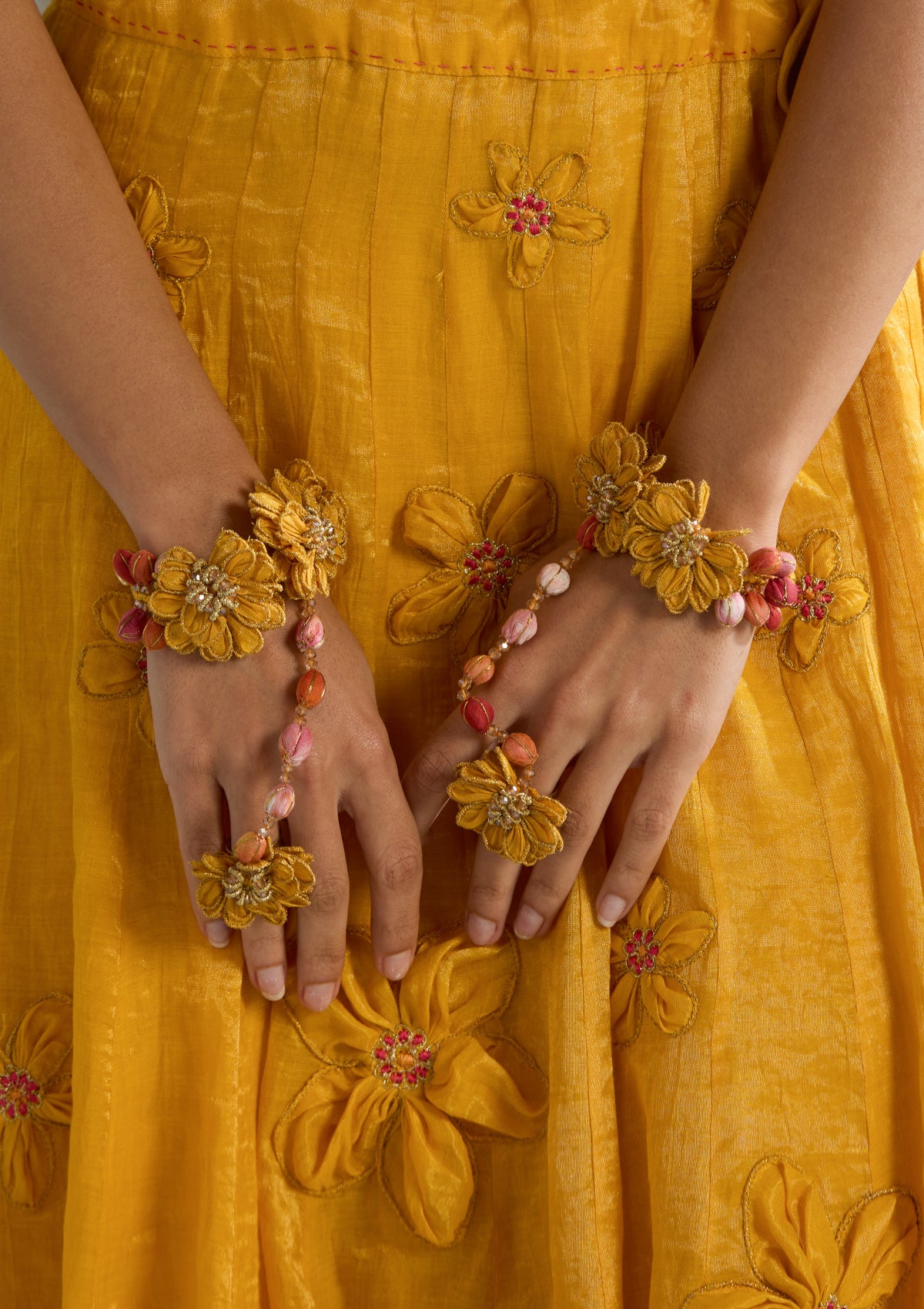 Amaltas Floral Hathphool Bracelet