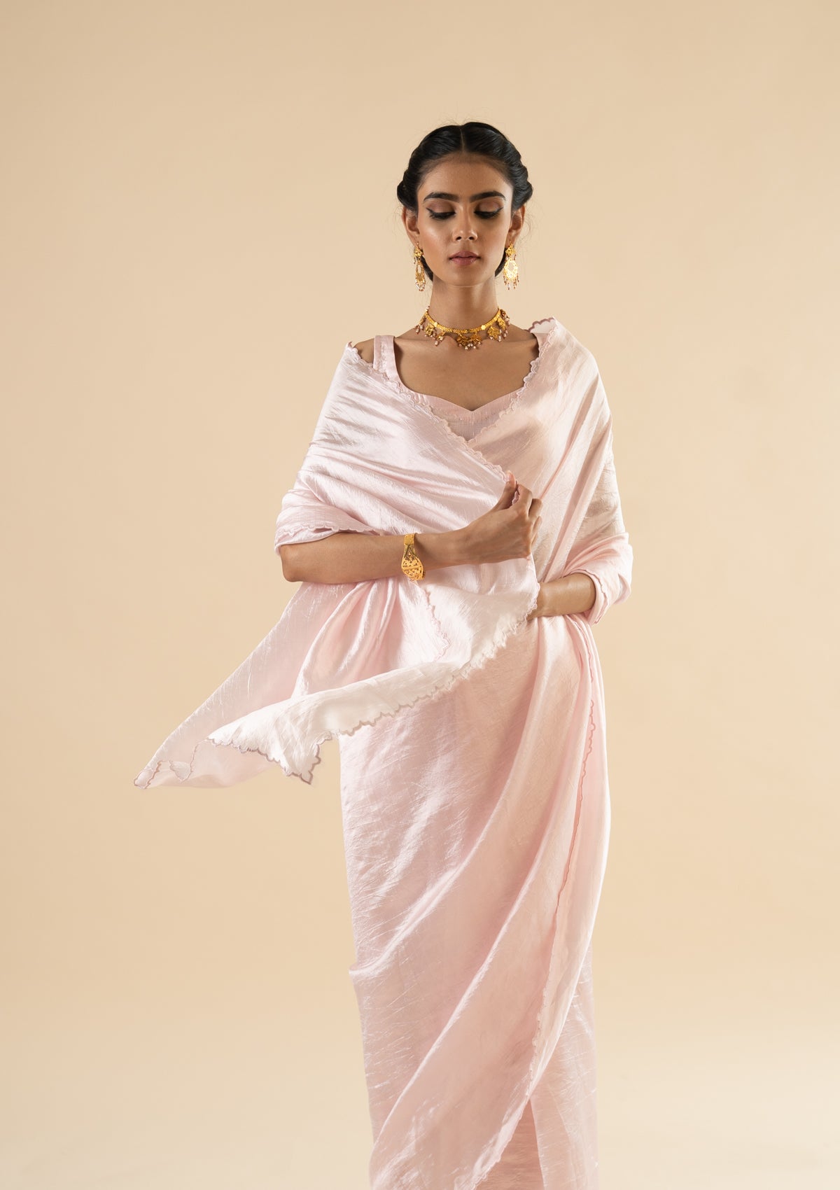 Warli Pink Silk Saree