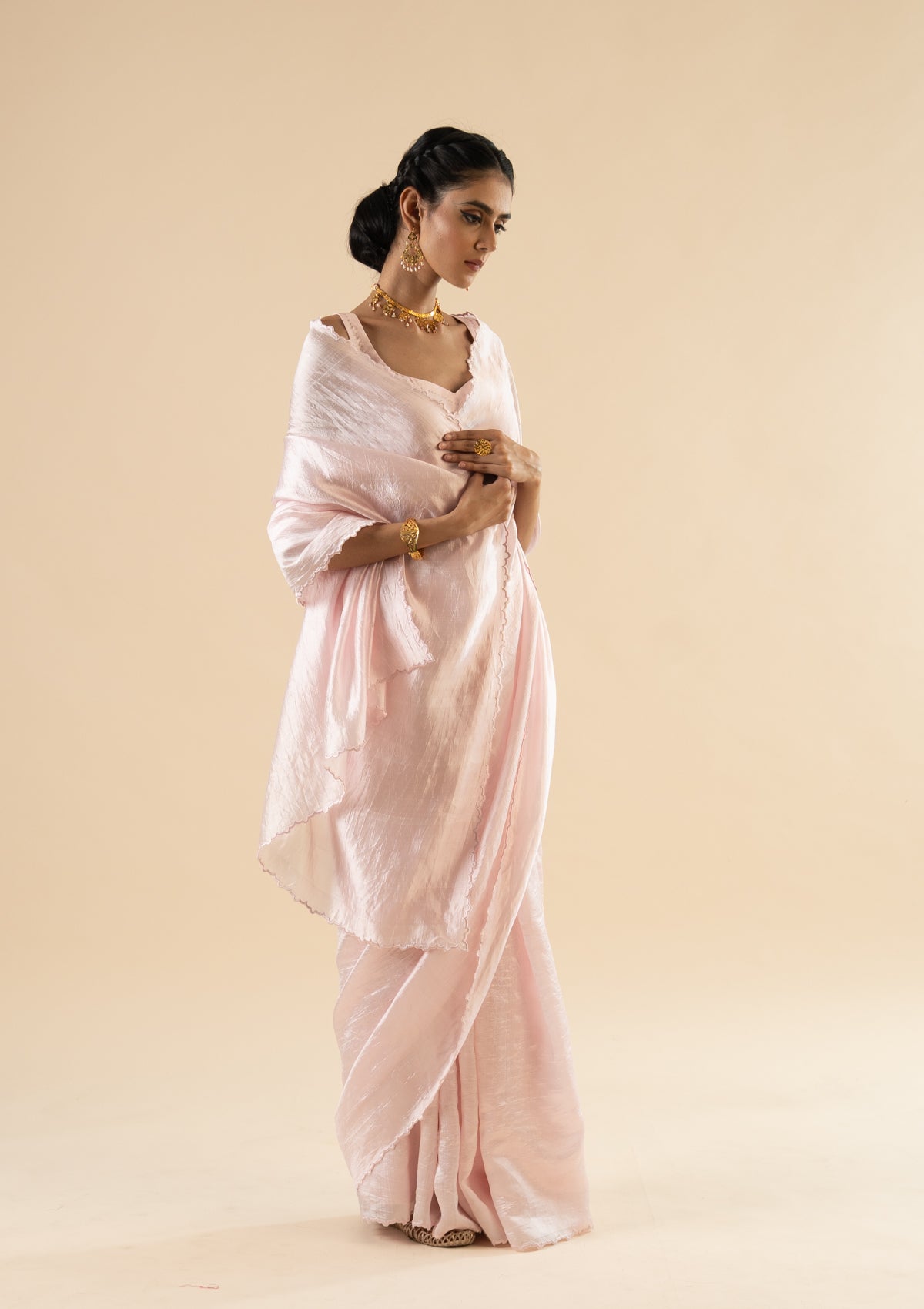 Warli Pink Silk Saree