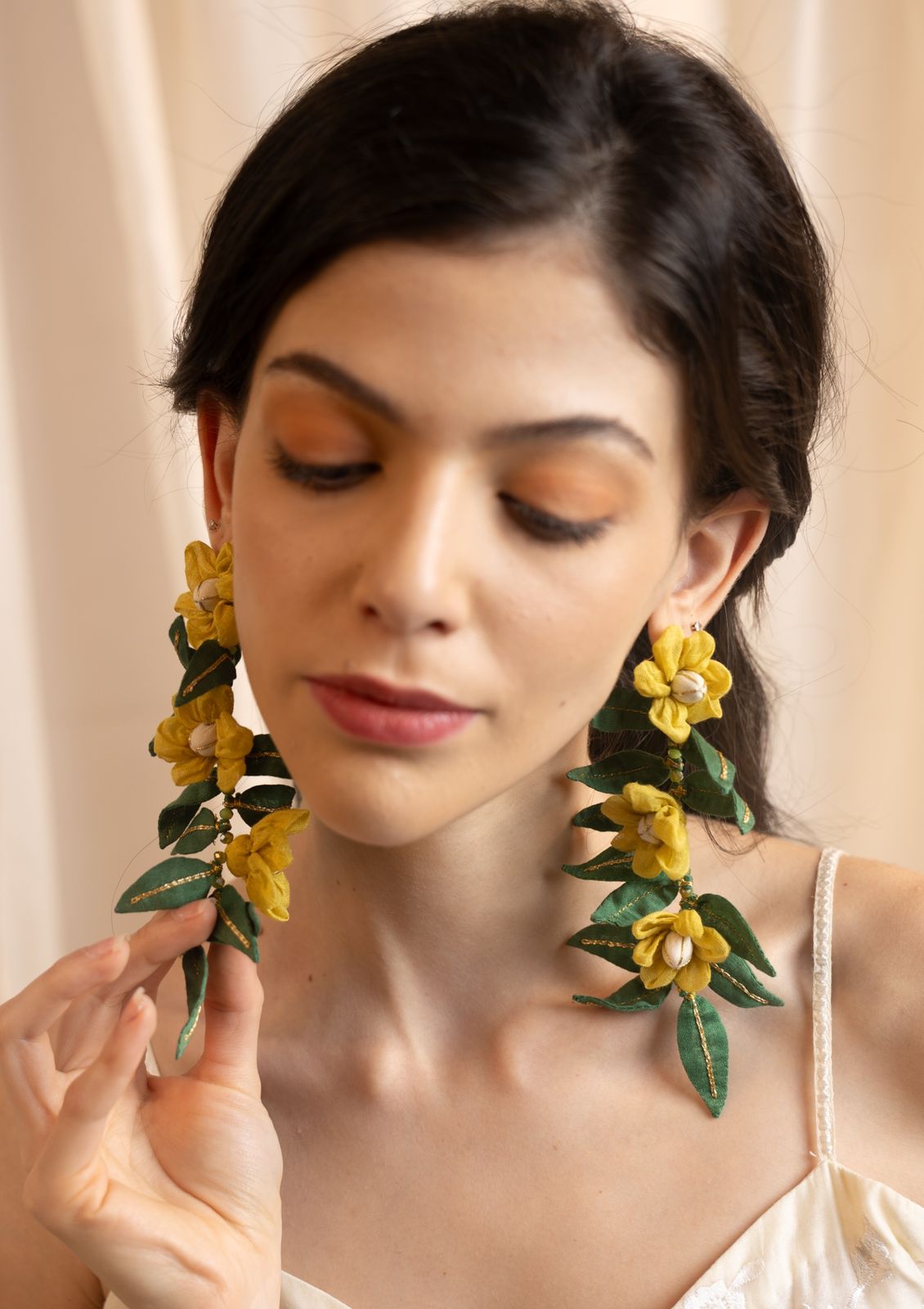 Bel Yellow Floral Earrings