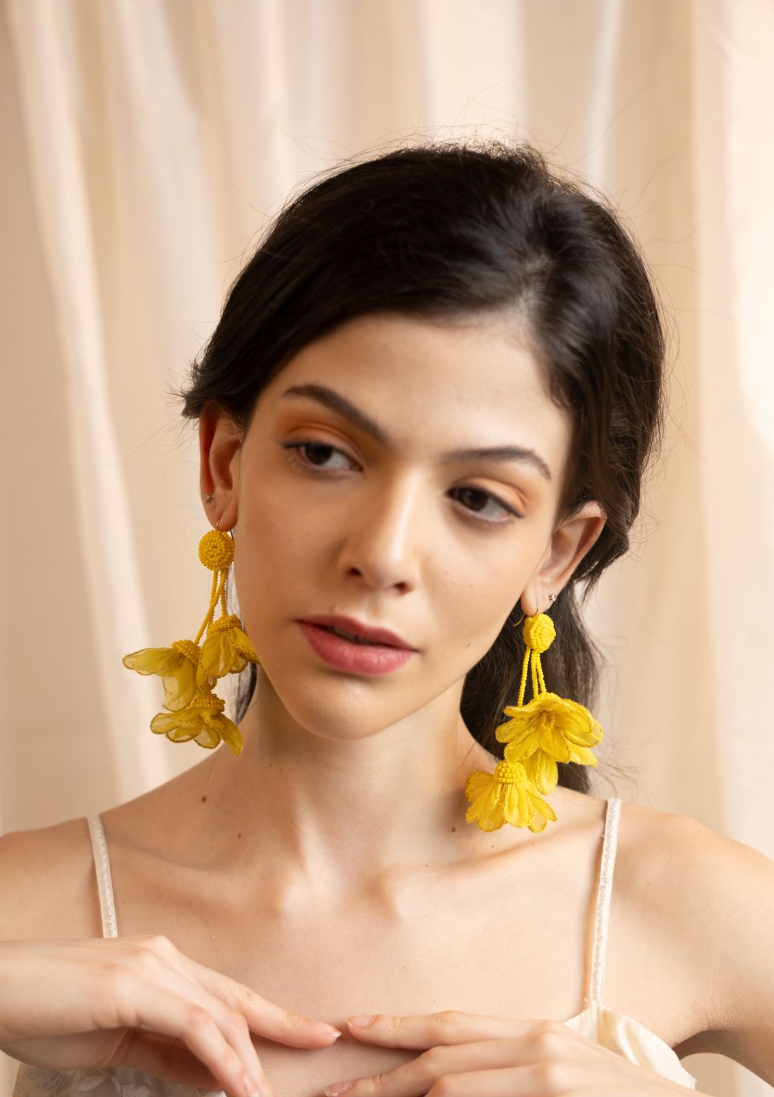 Tulip Yellow Floral Earrings