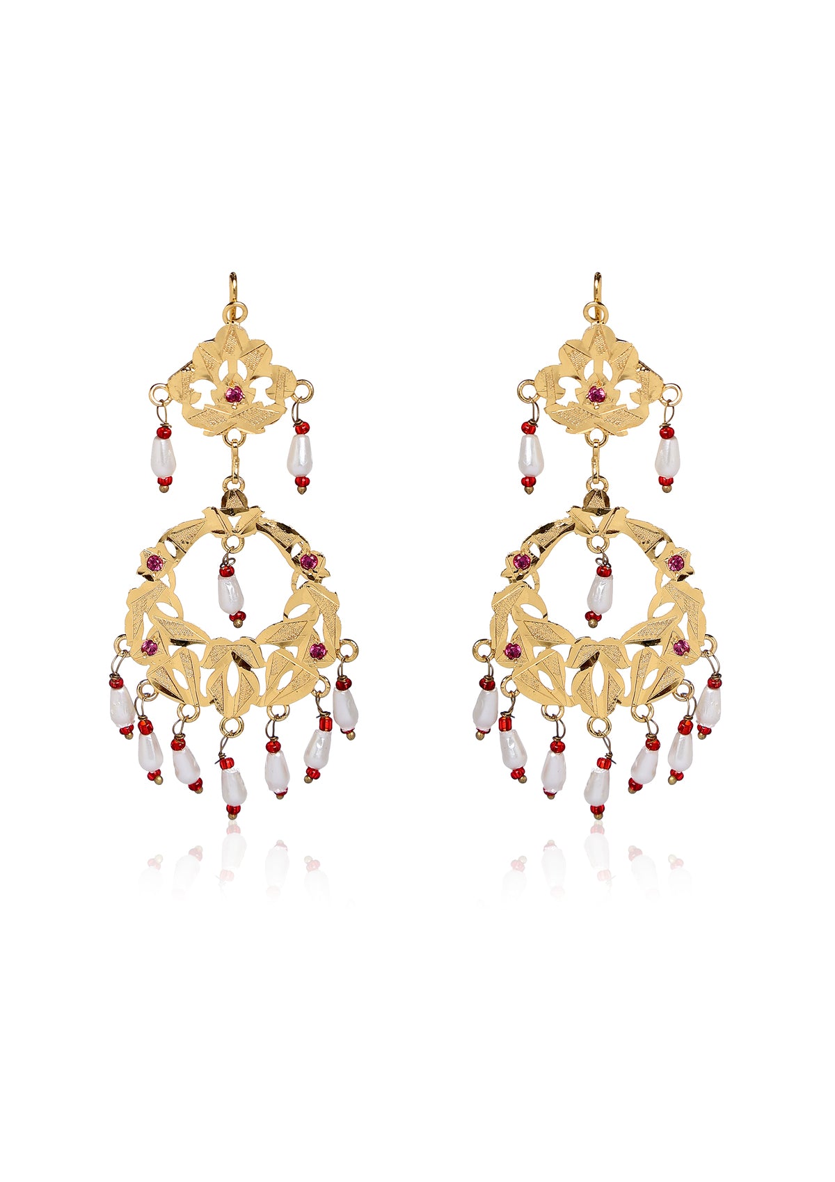 Zahra Gold Tone Silver Earrings