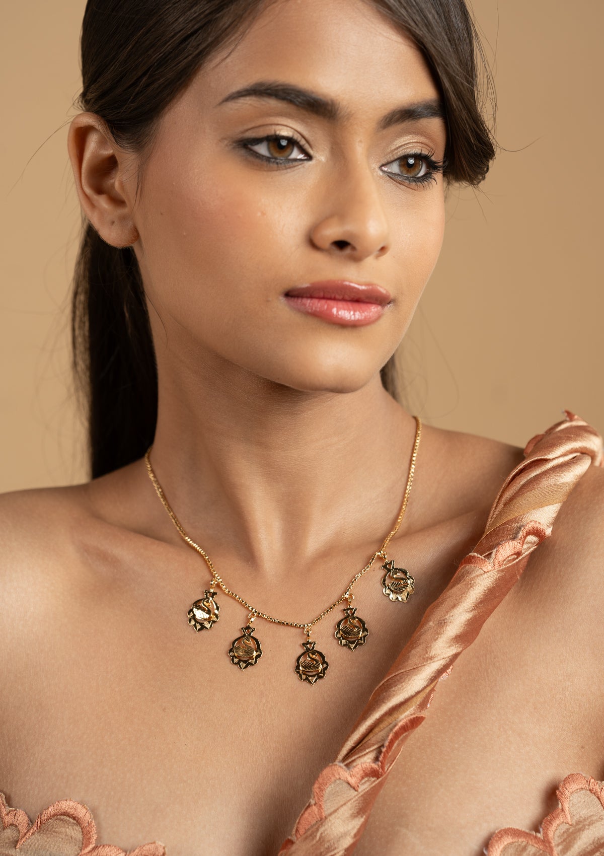 Anandi Gold Tone Silver Necklace