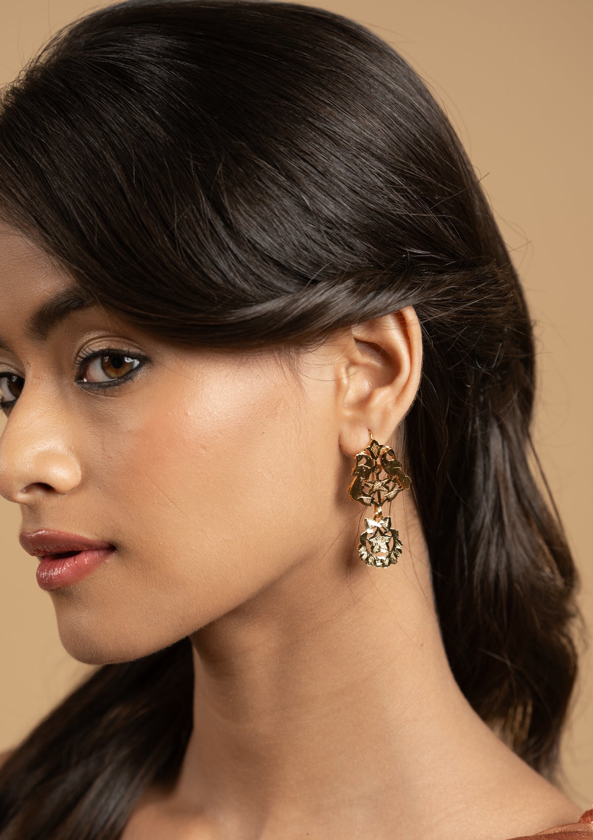 Abhilasha Gold Tone Silver Earrings