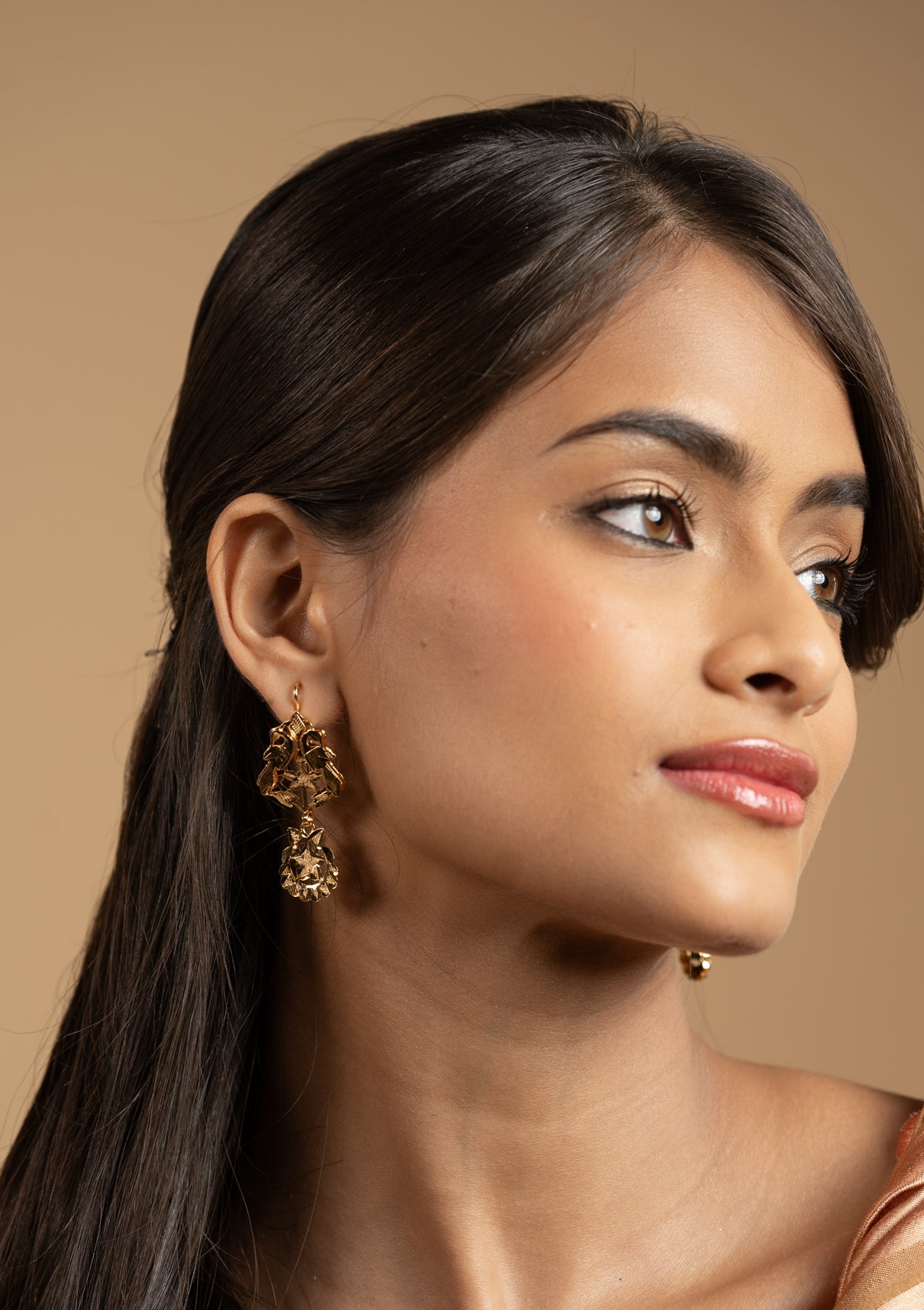 Abhilasha Gold Tone Silver Earrings