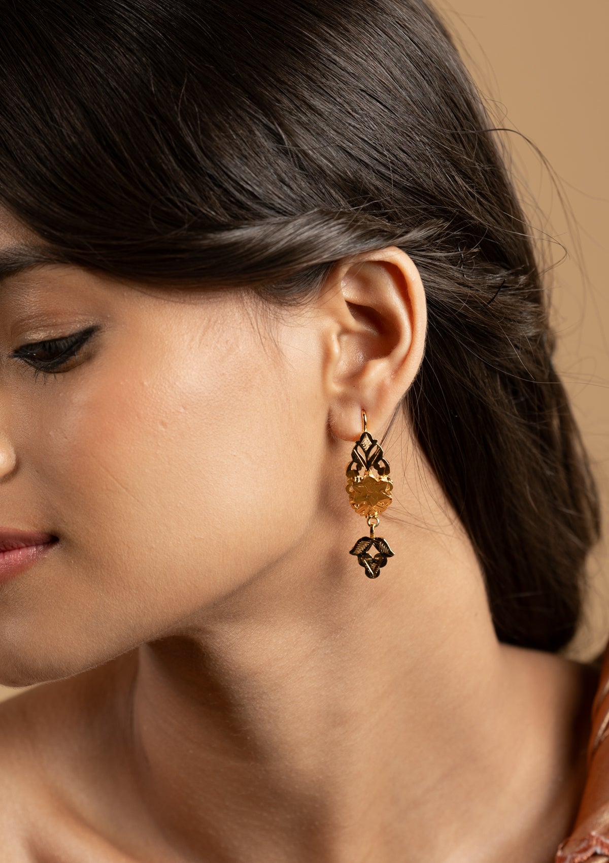 Aiza Gold Tone Silver Earrings