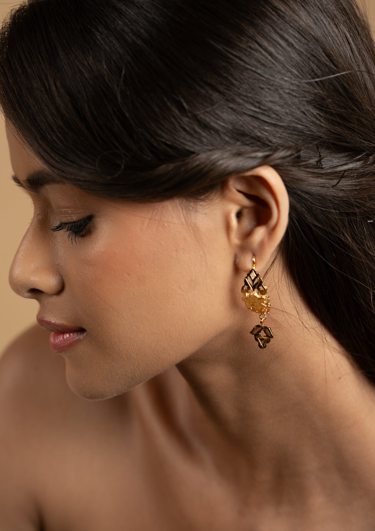 Aiza Gold Tone Silver Earrings