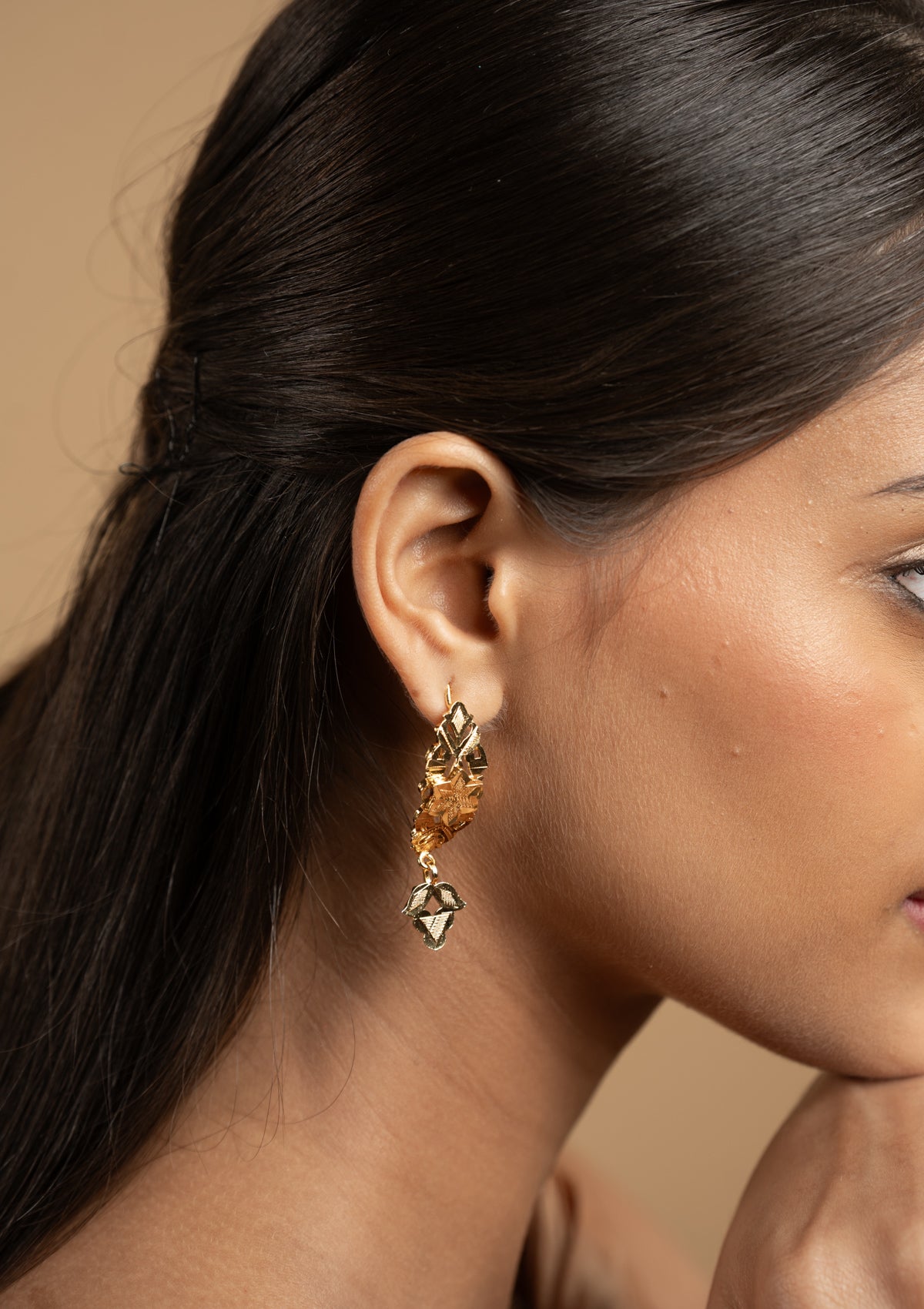 Aiza Gold Tone Silver Earrings