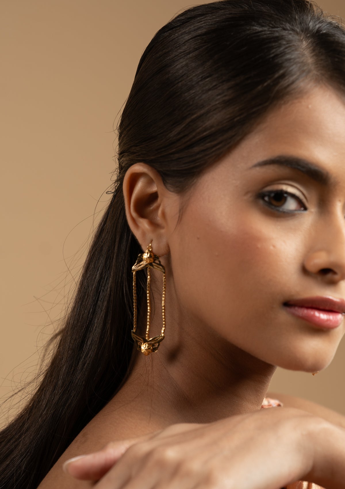 Bhadra Gold Tone Silver Earrings