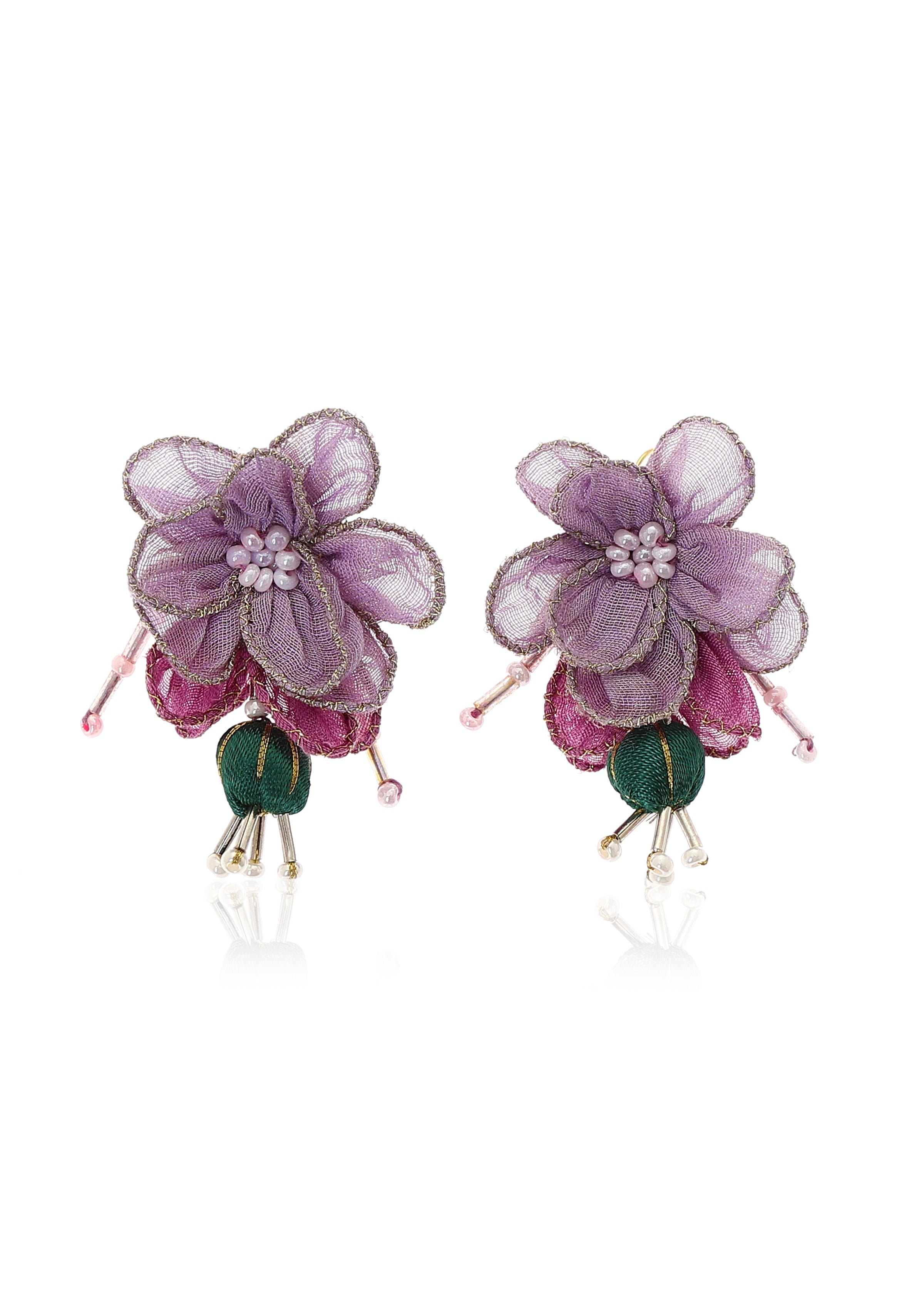 Wilma Floral Textile Earrings