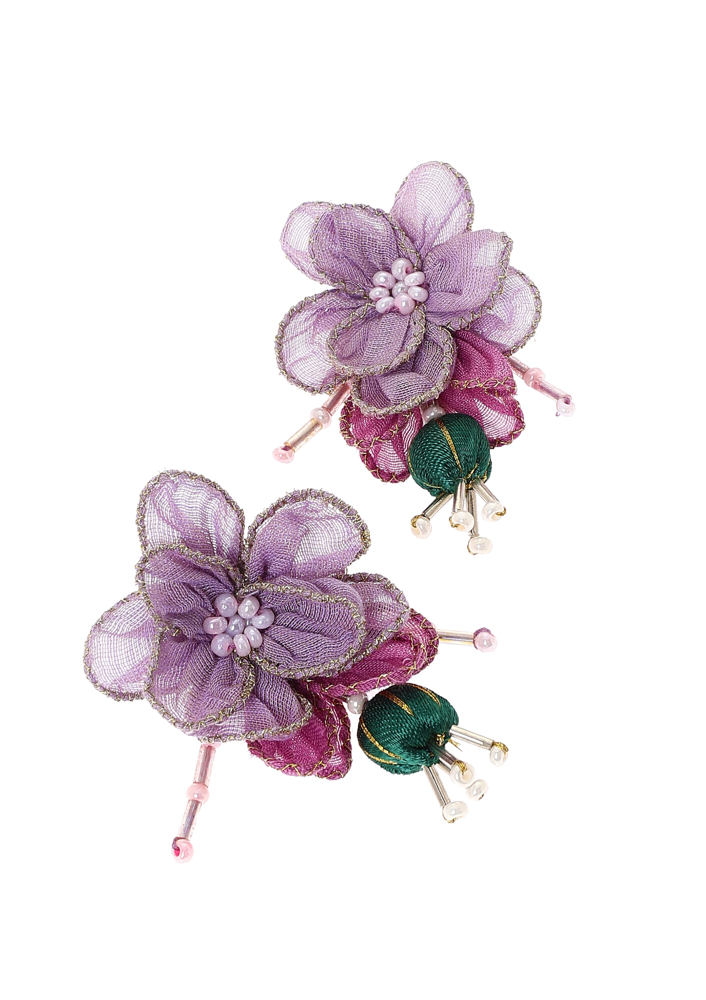 Wilma Floral Textile Earrings