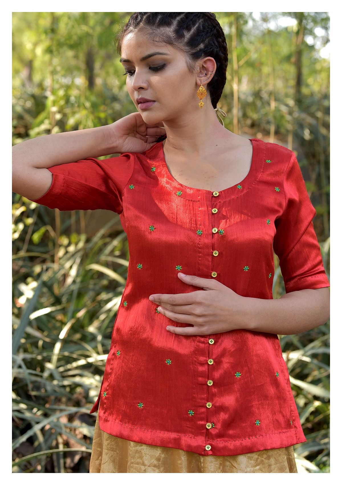 Laceleaf Mashru Blouse