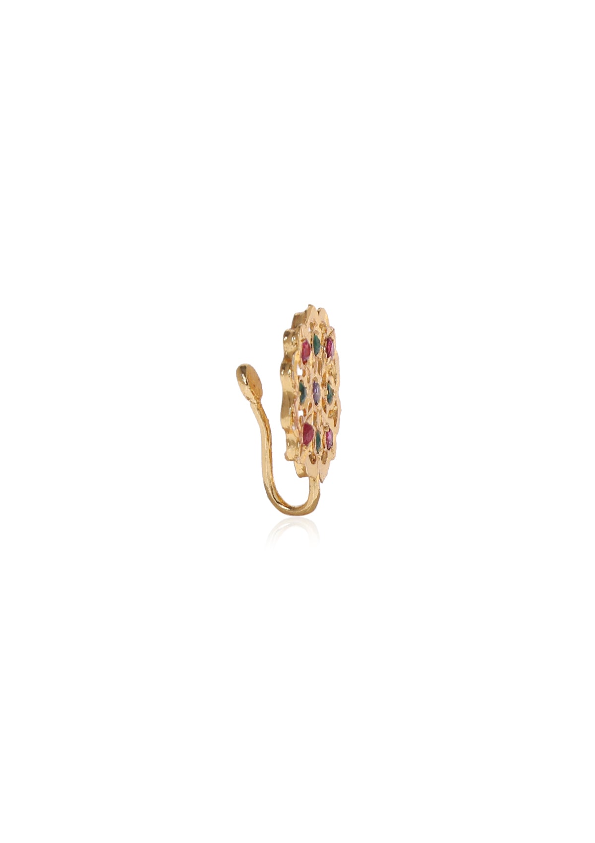 Karali Gold Tone Handmade Silver Nose Pin