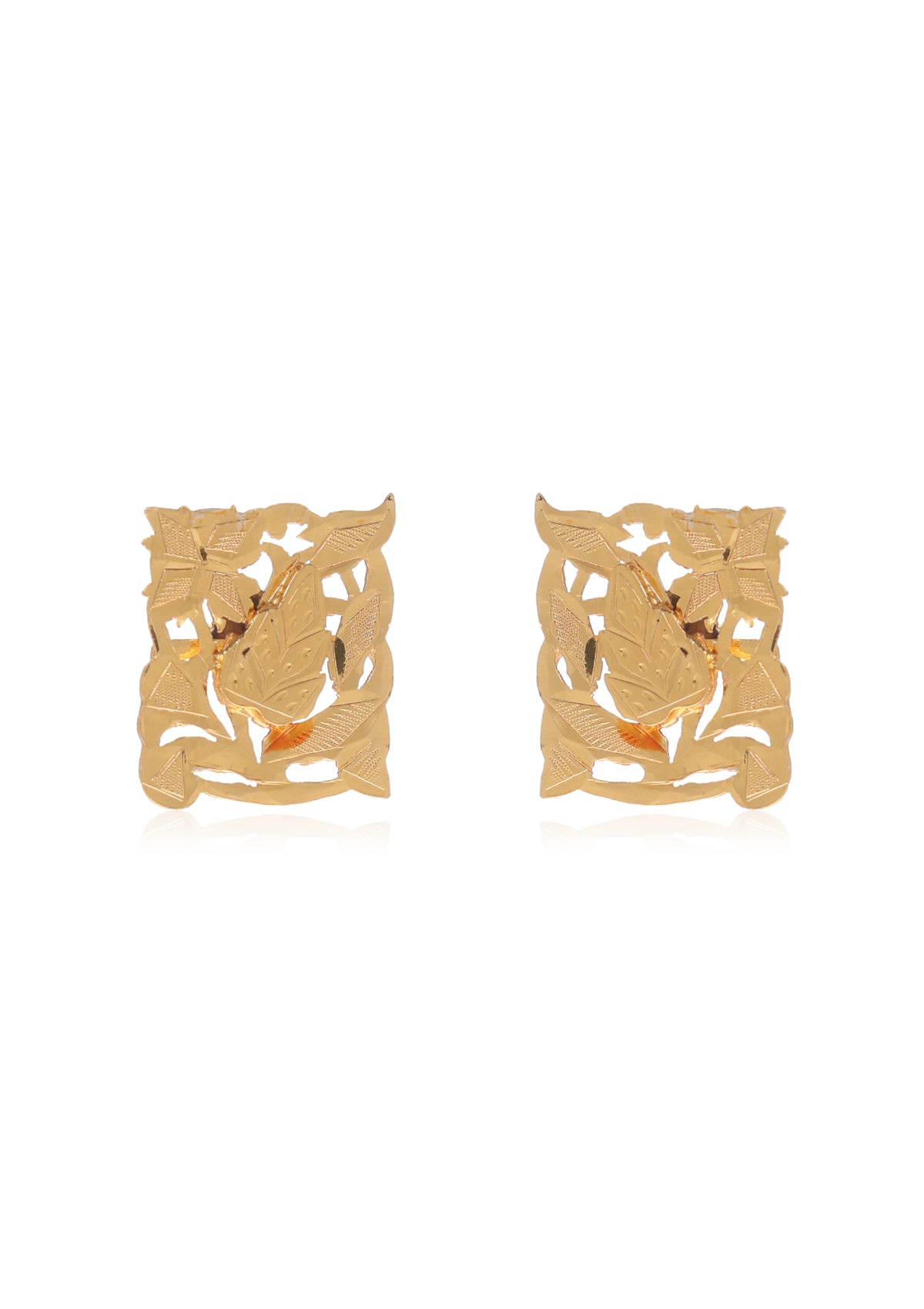 Indira Gold Tone Silver Earrings