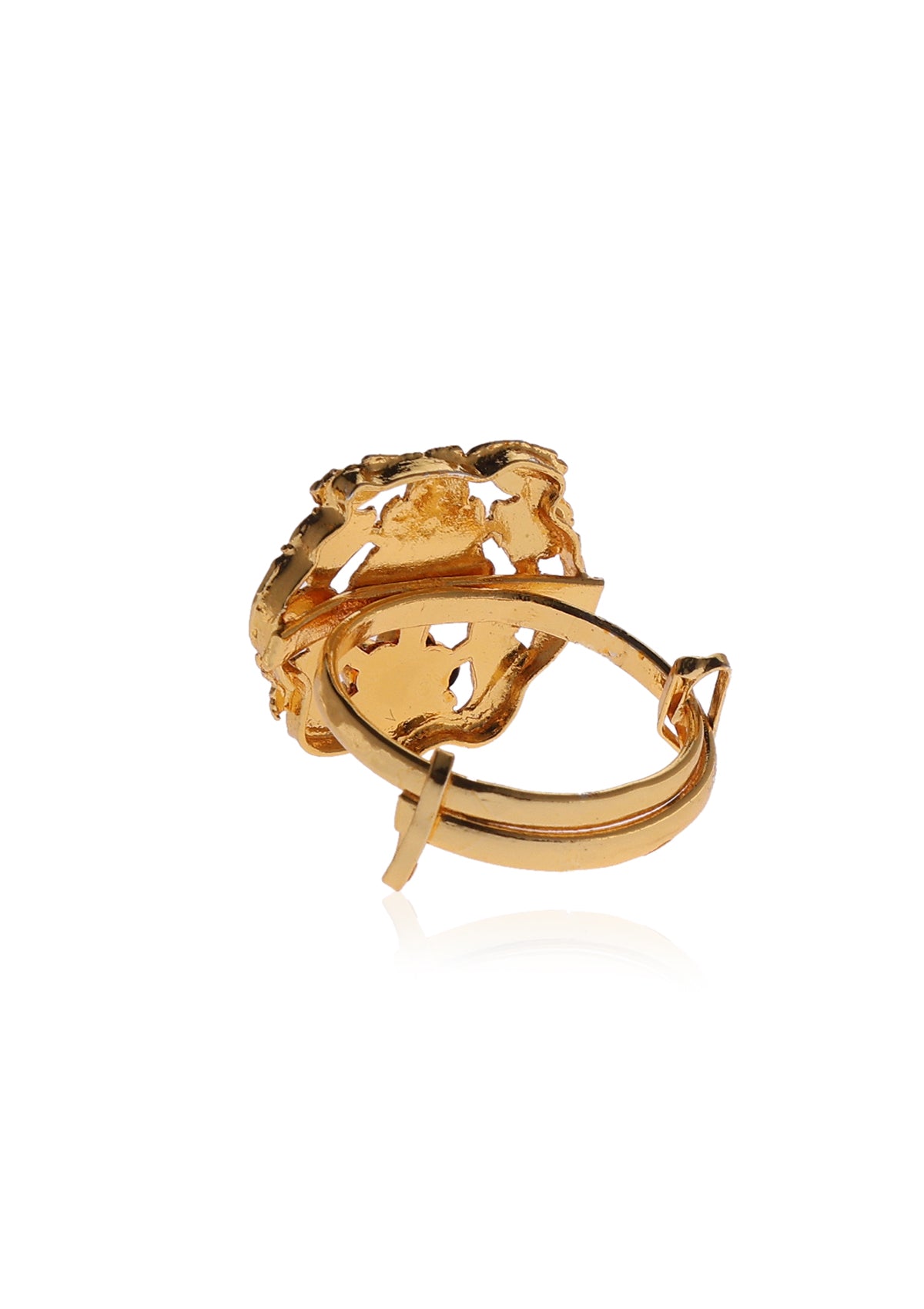 Nanda Gold Tone Handmade Silver Ring