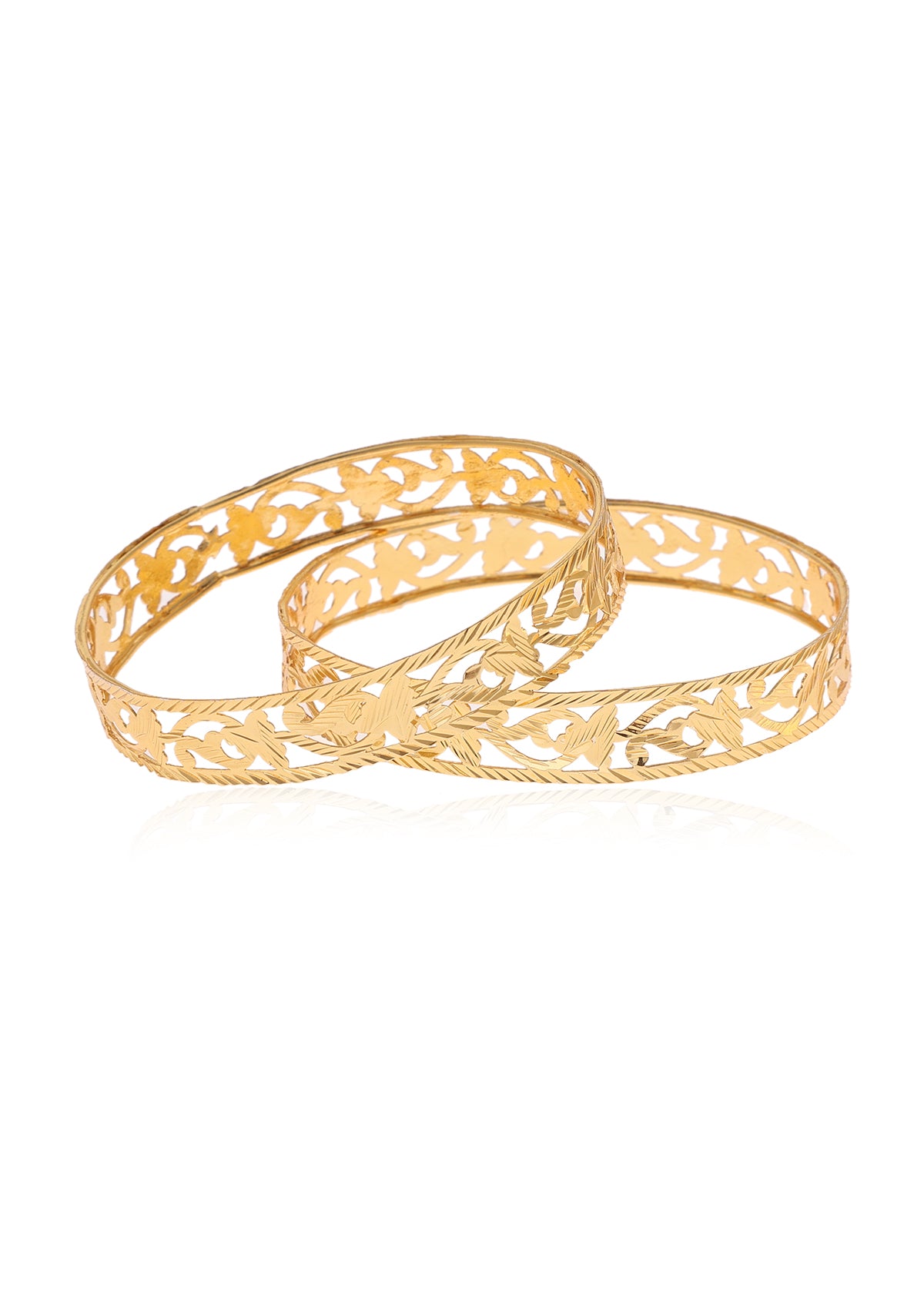 Parviti Gold Tone Handmade Silver Bangle