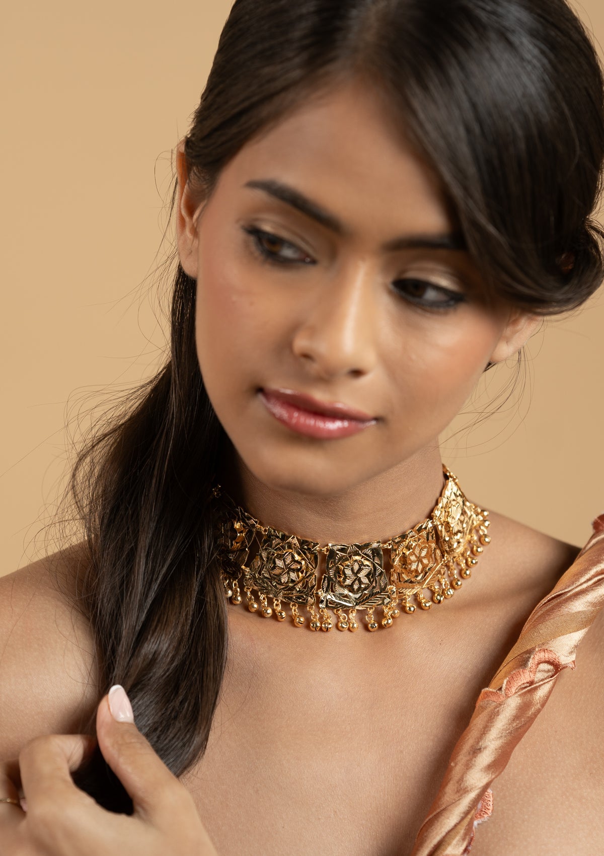 Kalpana Gold Tone Silver Necklace