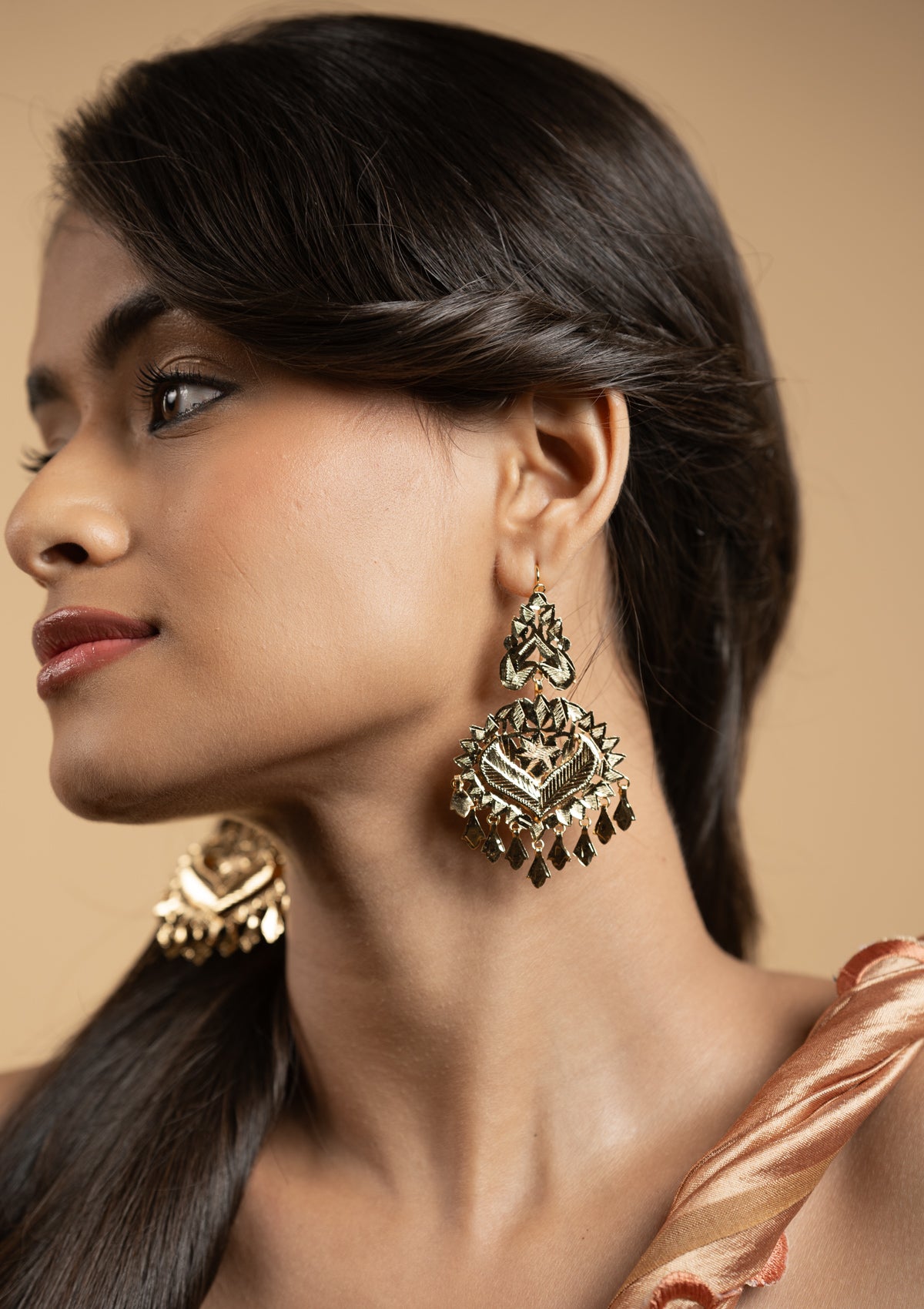 Kalpana Gold Tone Silver Earrings