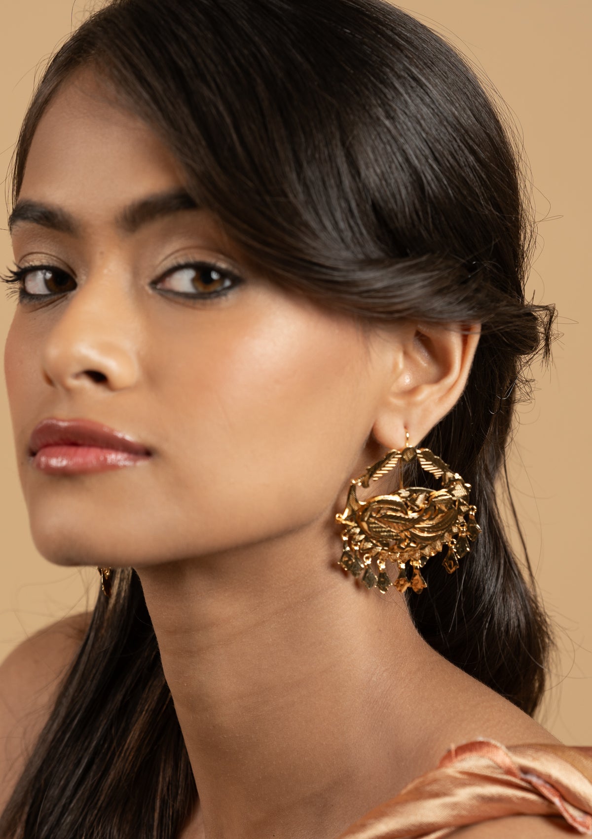 Nakshatra Gold Tone Silver Earrings