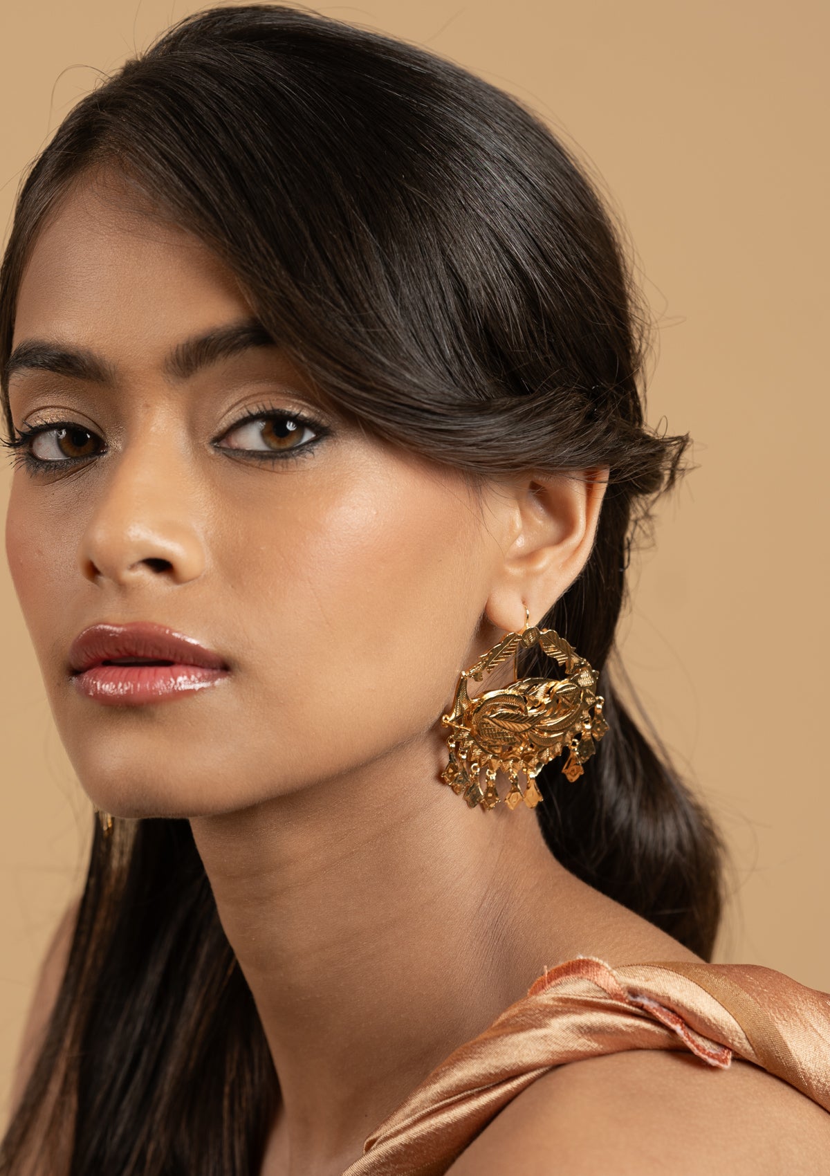 Nakshatra Gold Tone Silver Earrings