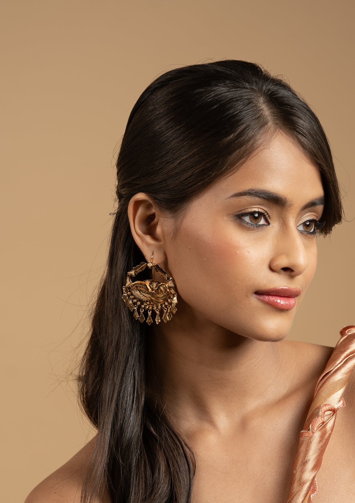 Nakshatra Gold Tone Silver Earrings