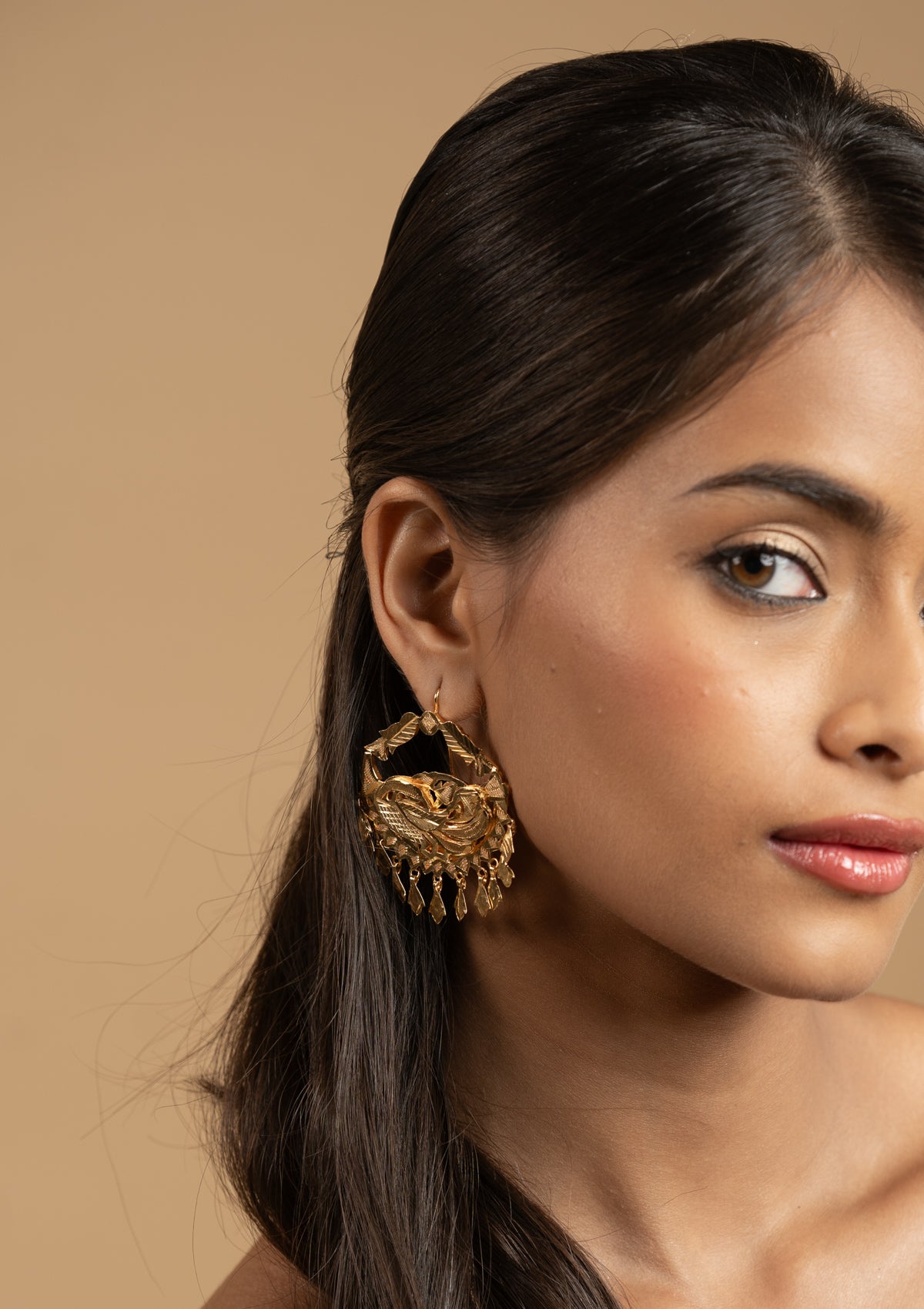 Nakshatra Gold Tone Silver Earrings