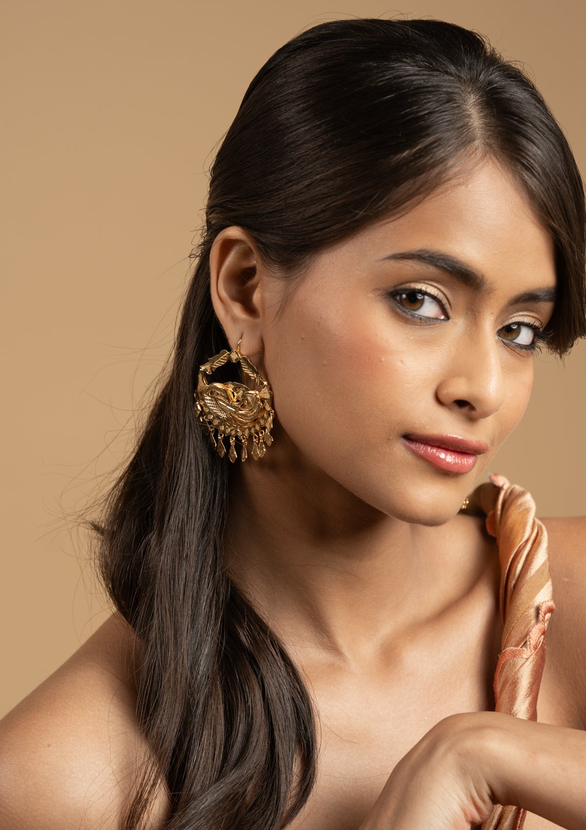 Nakshatra Gold Tone Silver Earrings