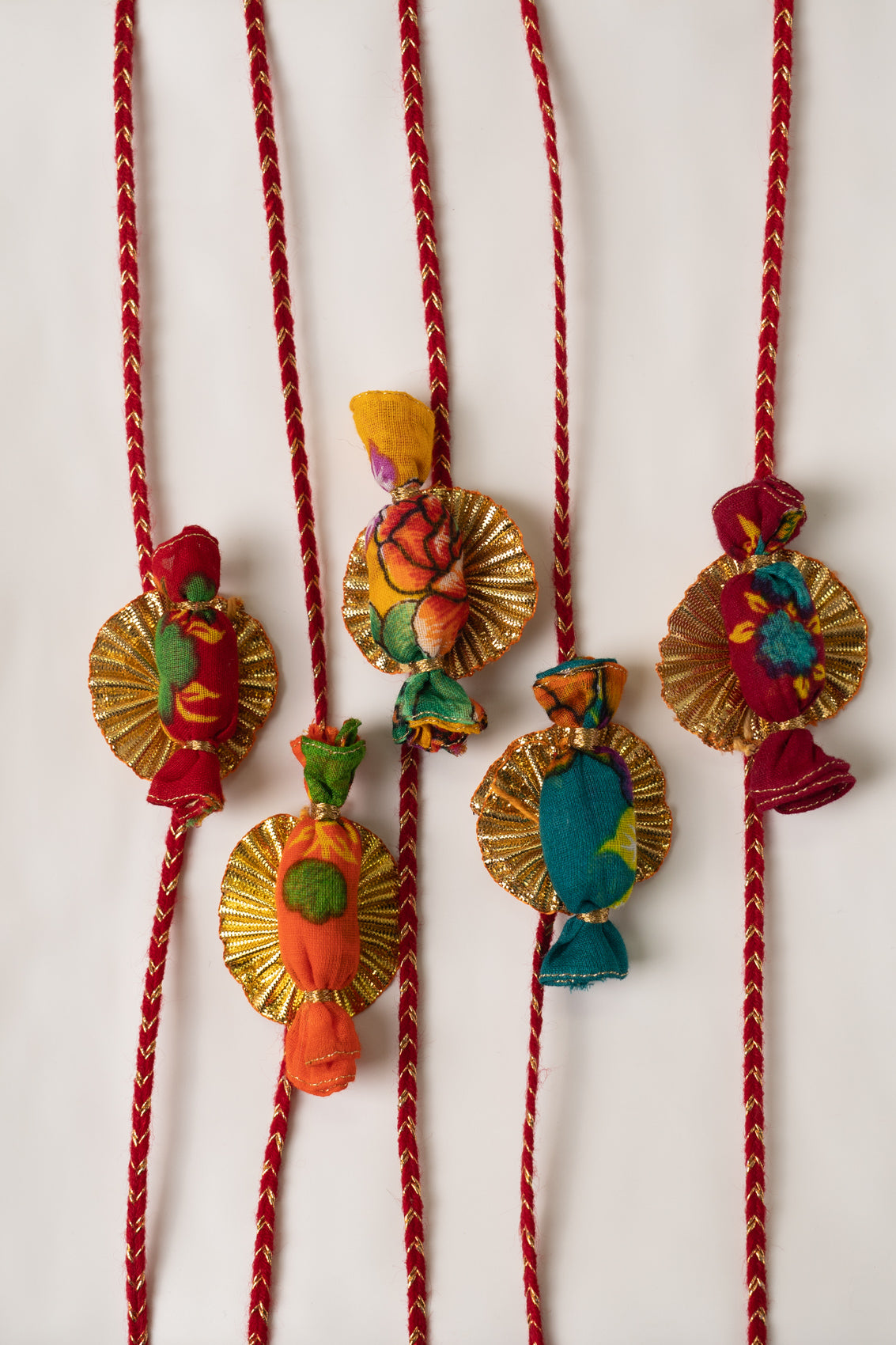 Toffee Textile Rakhi - Set of 5