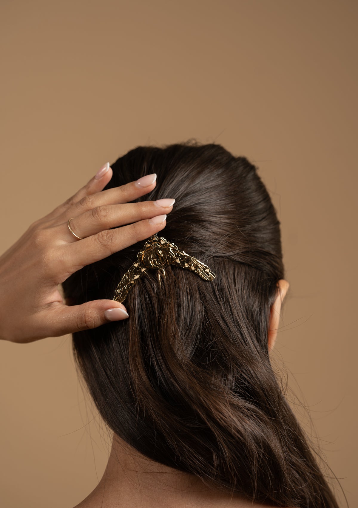 Sandhya Gold Tone Silver Hairpin