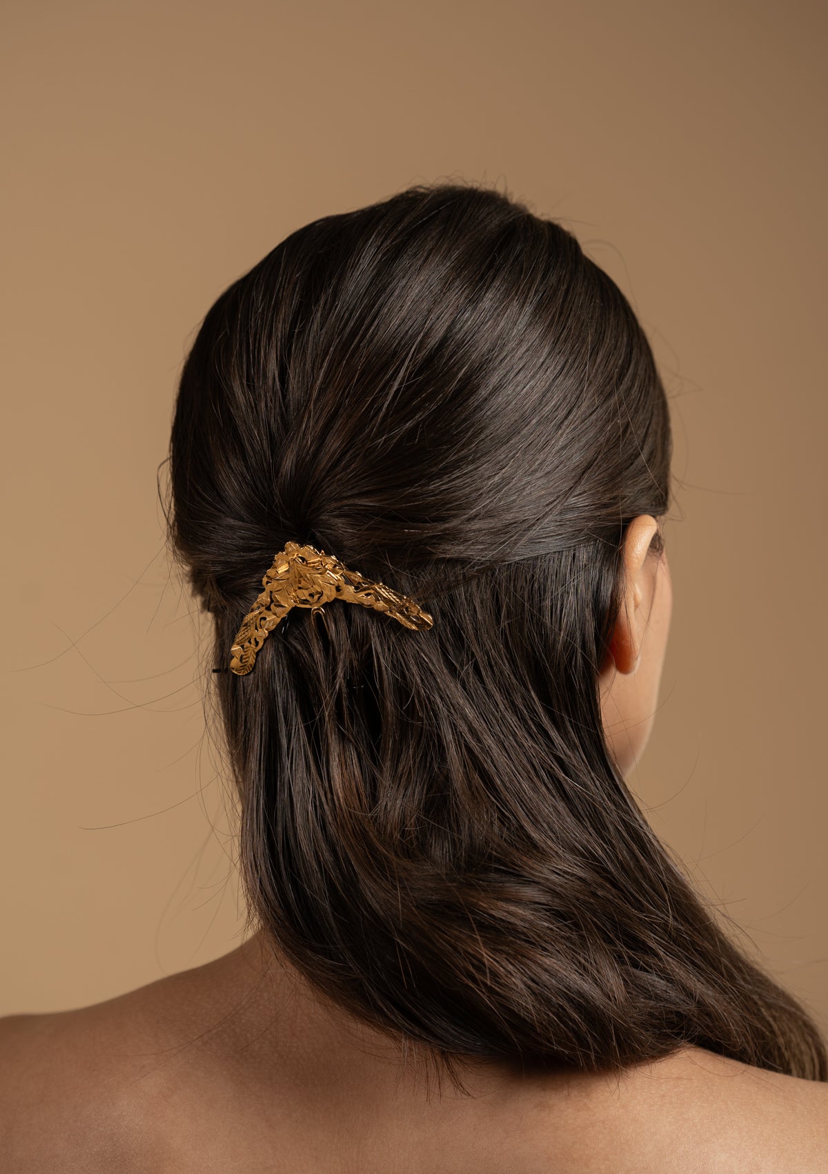 Sandhya Gold Tone Silver Hairpin