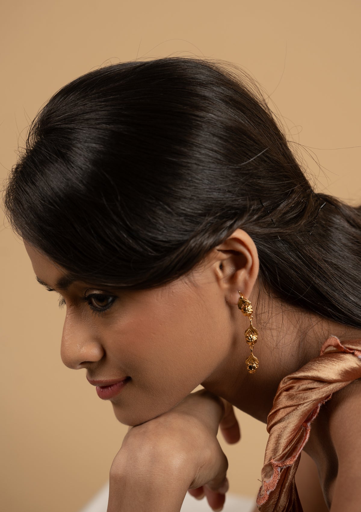 Satya Gold Tone Silver Earrings