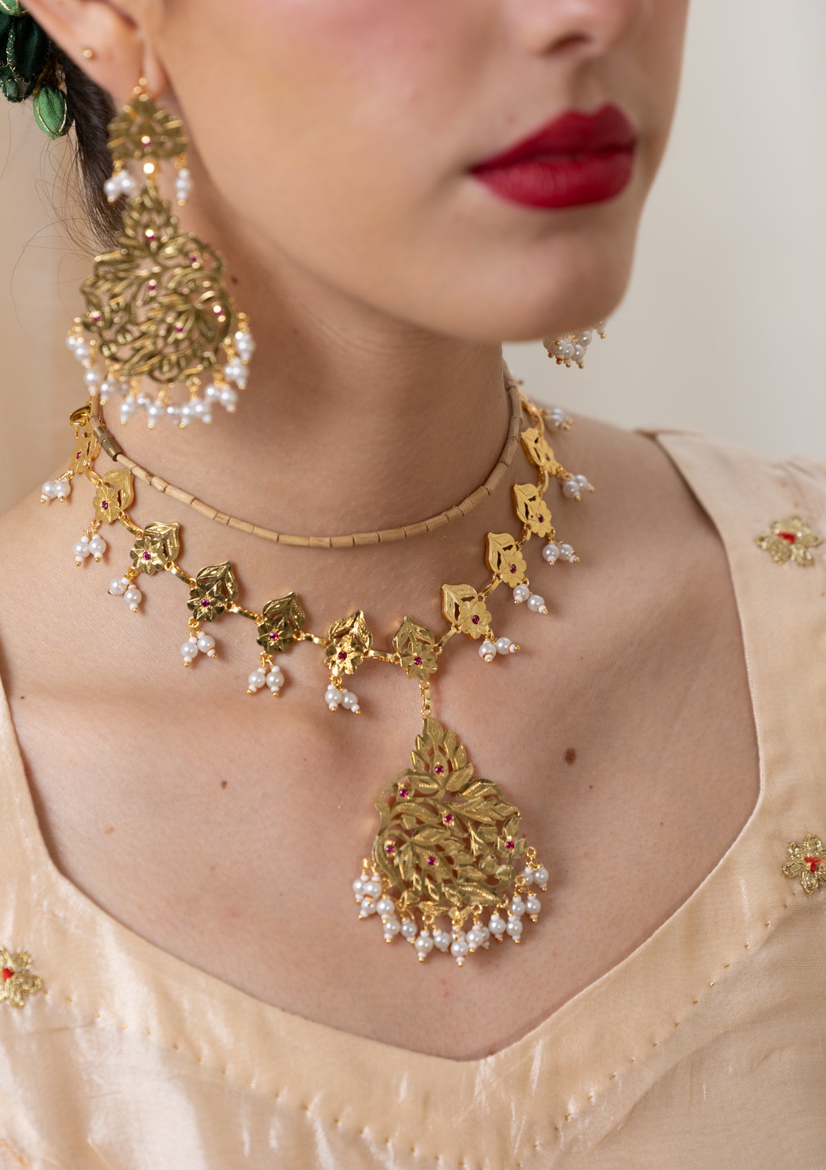 Shubhra Gold Tone Silver Necklace