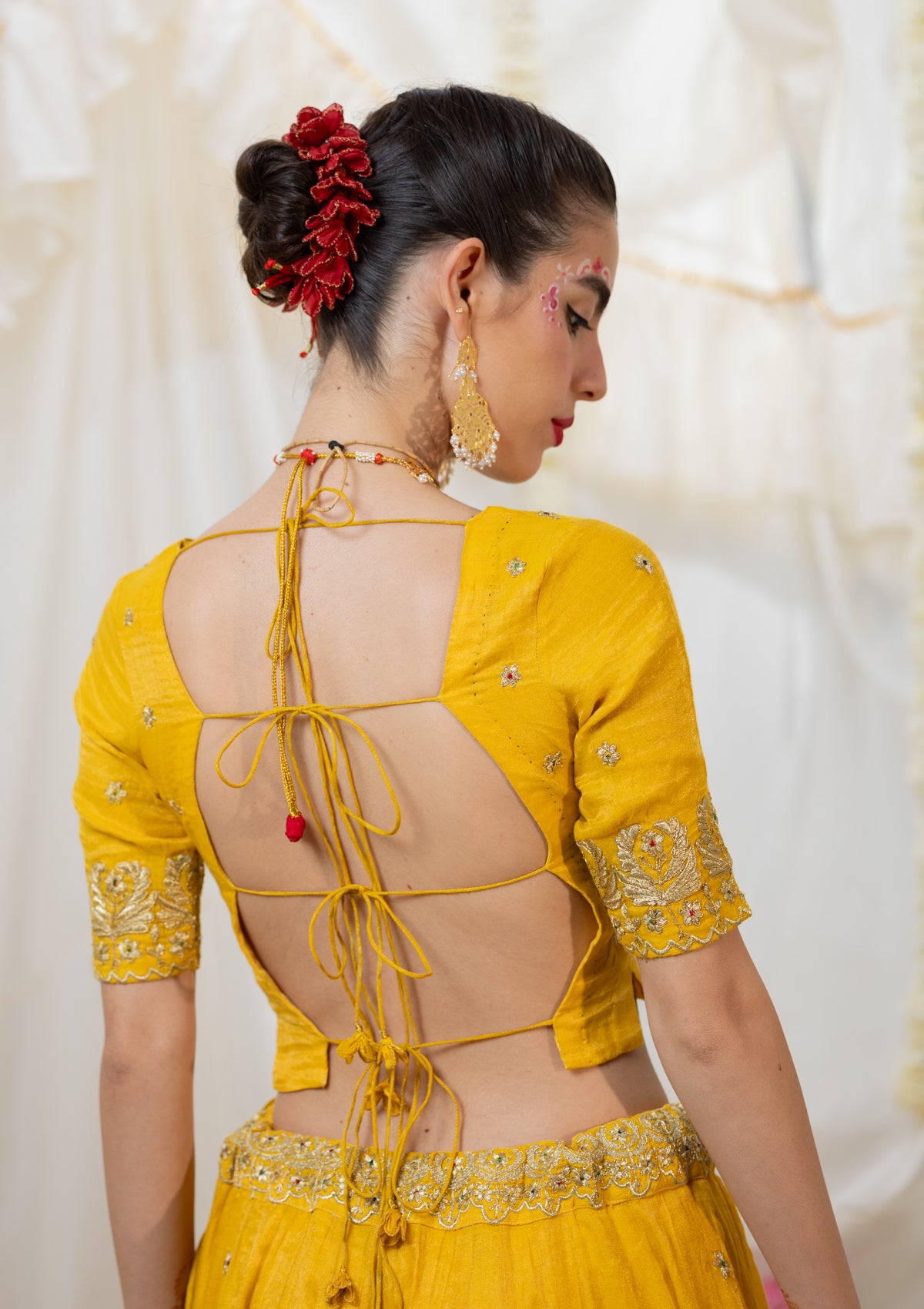 Shayari Yellow Silk Blouse