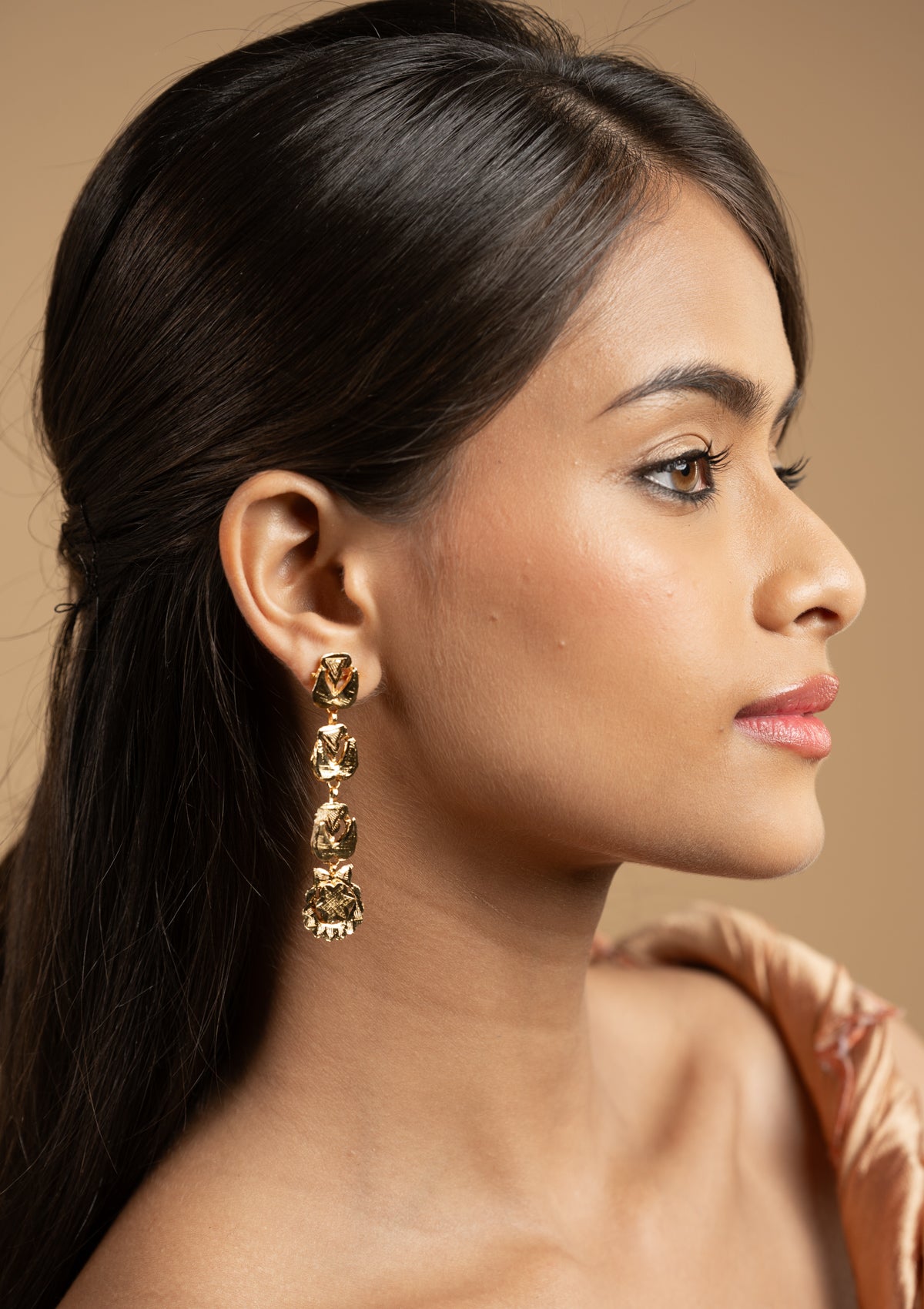 Vedanti Gold Tone Silver Earrings