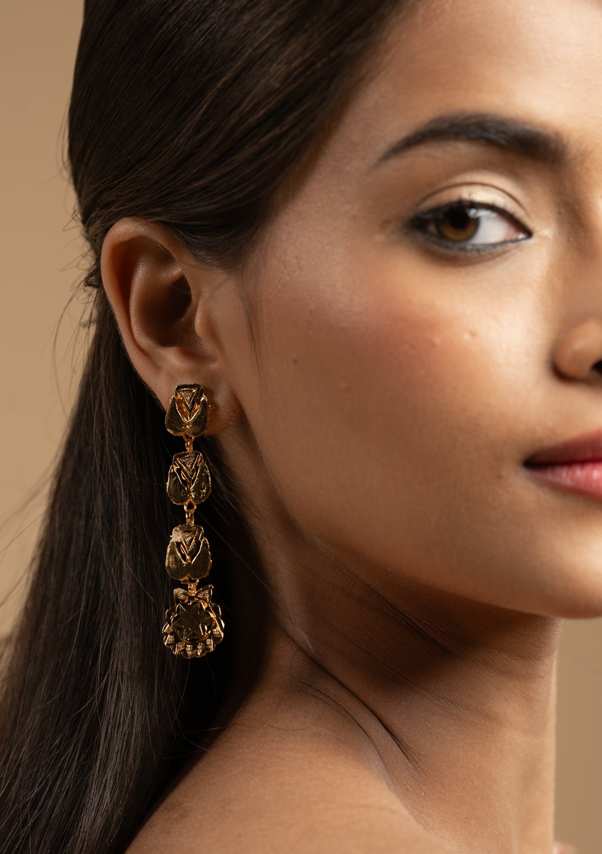 Vedanti Gold Tone Silver Earrings