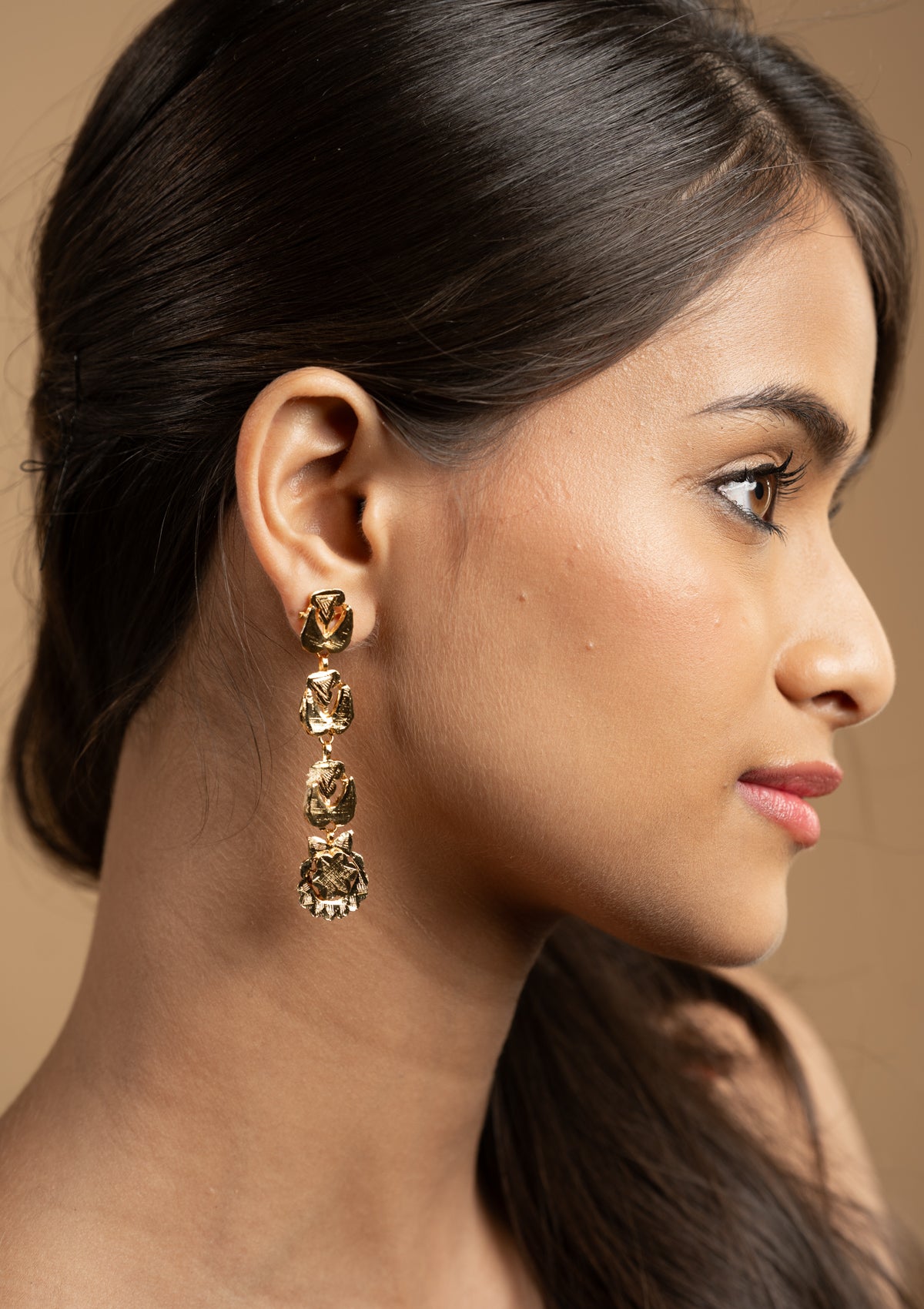 Vedanti Gold Tone Silver Earrings